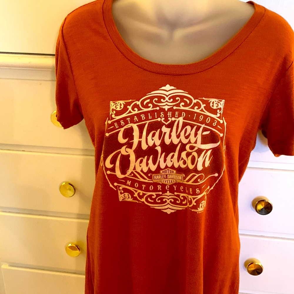 Harley Davidson Rust Color Tee w Sparkle Logo